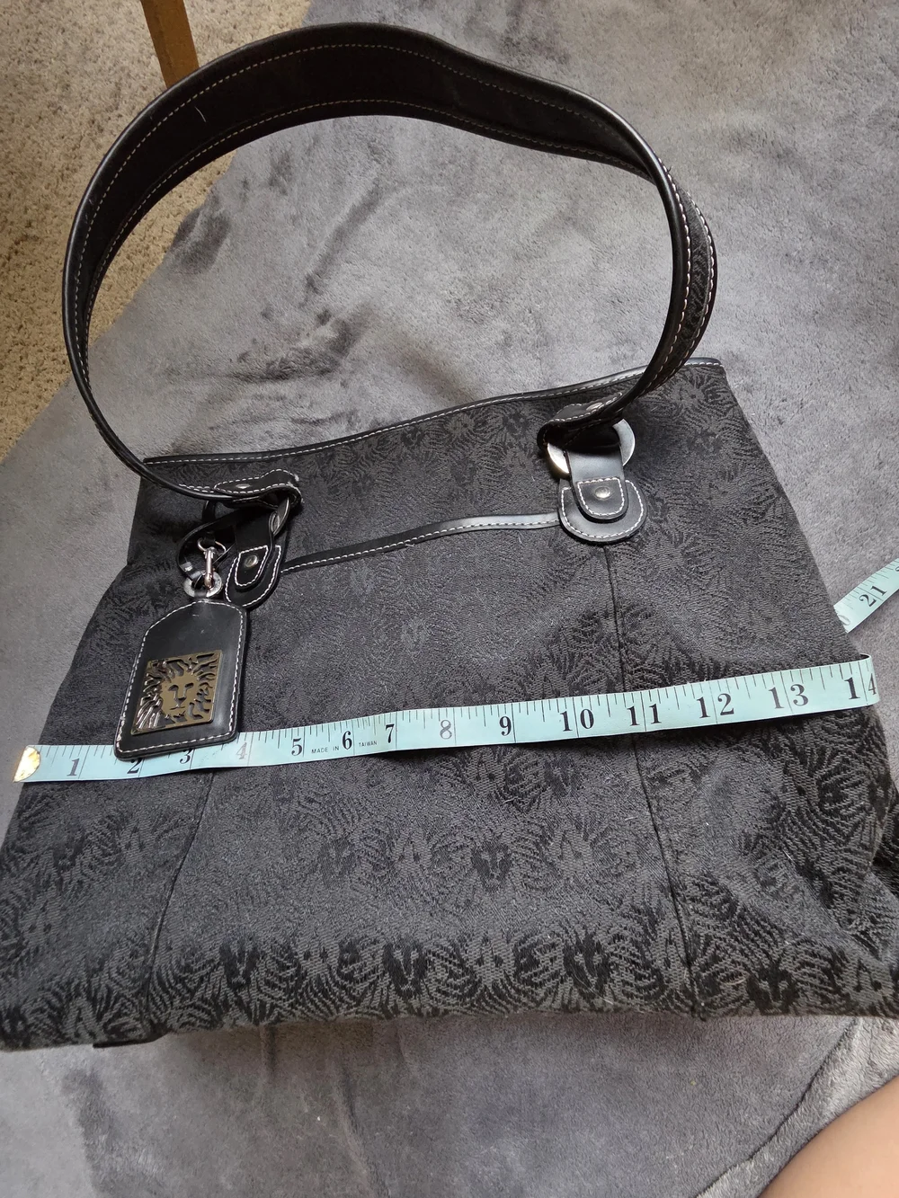 Anne Klein Patterned Tote with Leather Trim